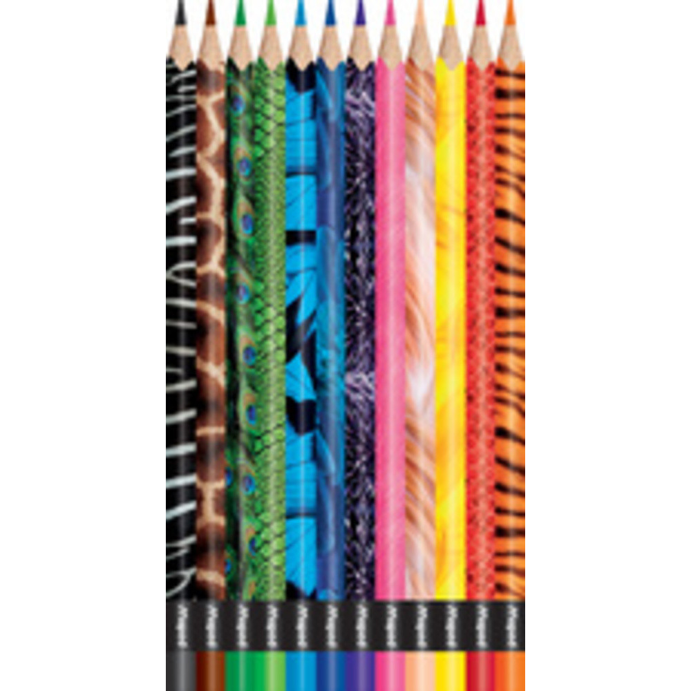Maped Crayons de Couleur Color'Peps Animals FSC Crayon de Coloriage Triangulaire Ergonomique Crayons Décorés Animaux Pochette de 24 Crayons en Bois Certifiés FSC - vue 3