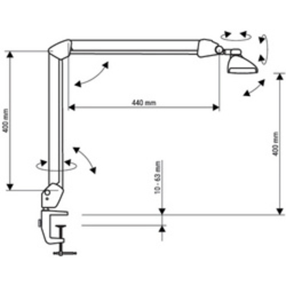Lampe de bureau à LED MAULwork, pince, dimmable, blanc