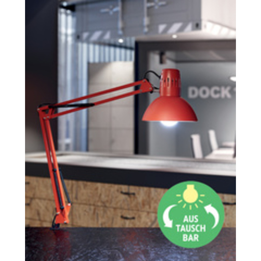 Lampe de bureau à LED MAULstudy, avec pince, blanc