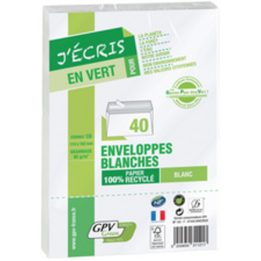 Enveloppes ERAPure, DL, 110 x 220 mm, sans fenêtre