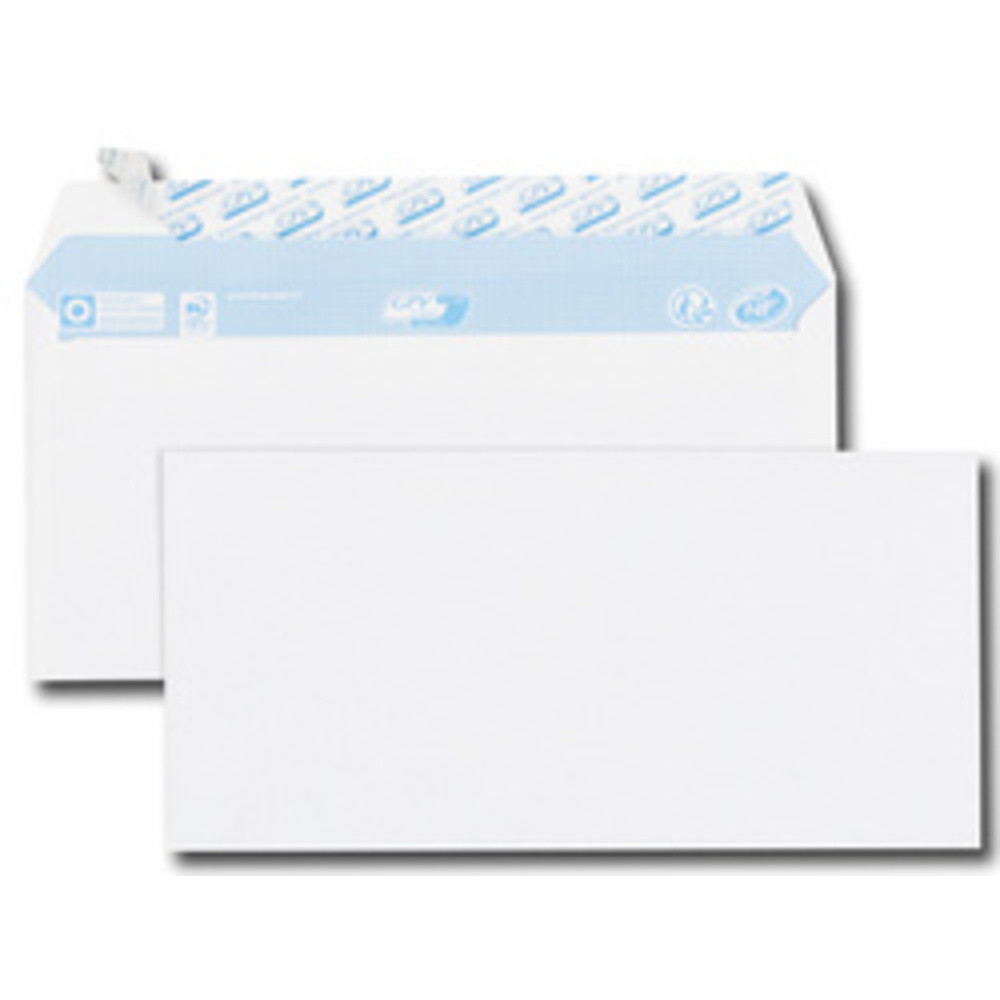 Enveloppes, DL, 110 x 220 mm, sans fenêtre, blanc
