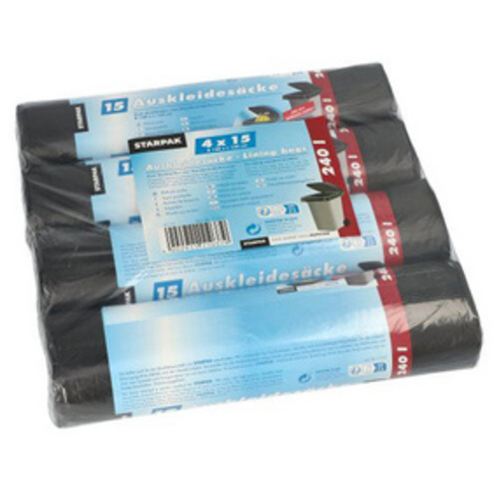 STARPAK Sac pour conteneur à ordures, noir, 120 litres