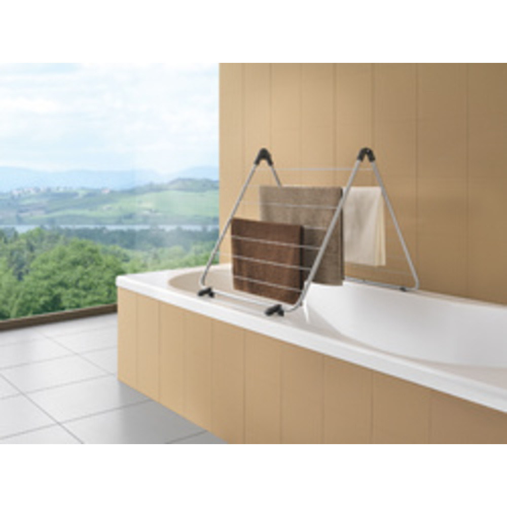 Séchoir à linge pour baignoire Nevis, noir mat