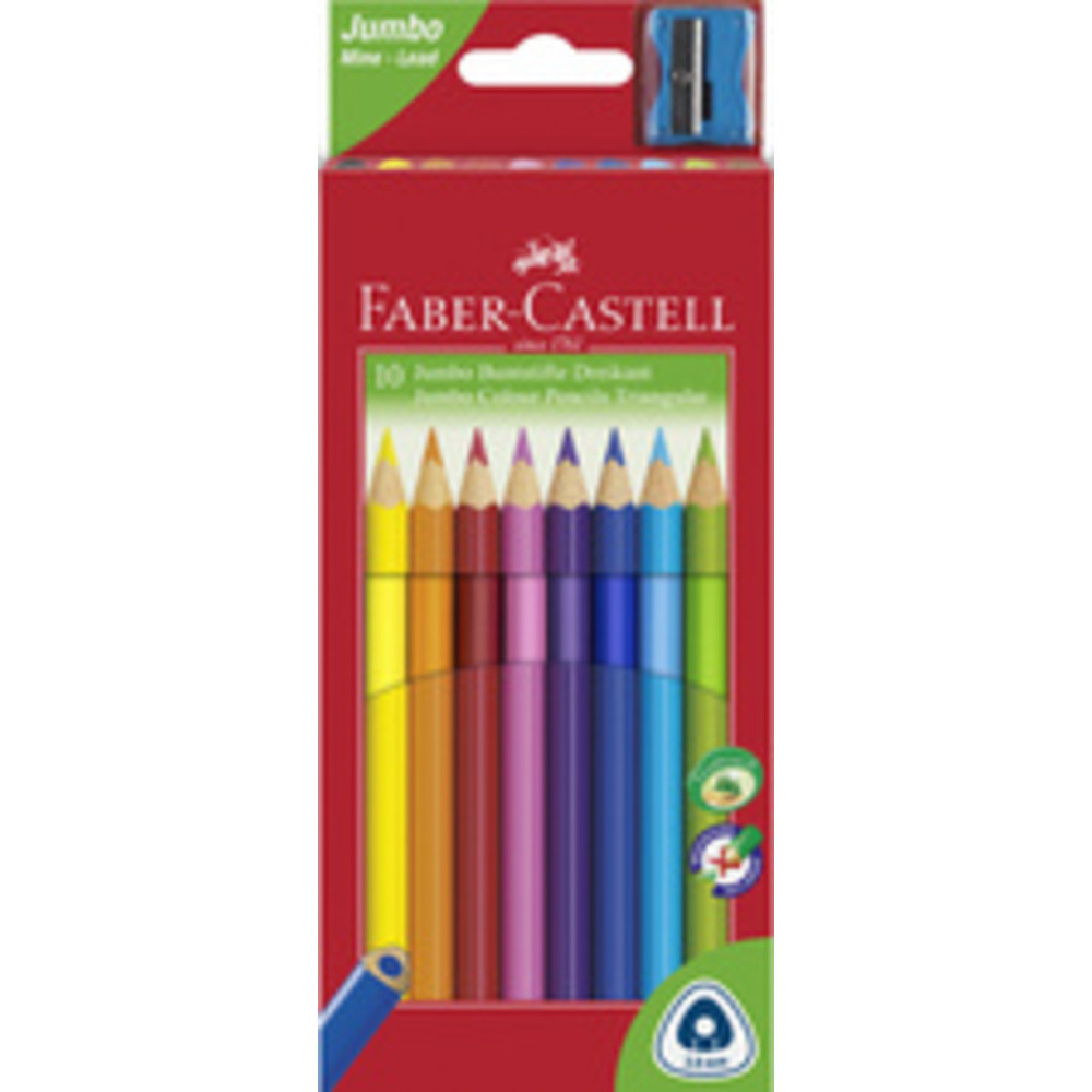 FABER-CASTELL Crayons de couleur Jumbo triangulaire, 20 tui