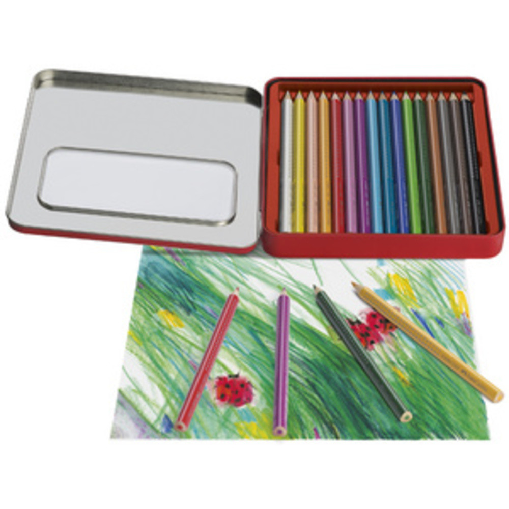 Crayons de couleur Jumbo GRIP, étui en métal