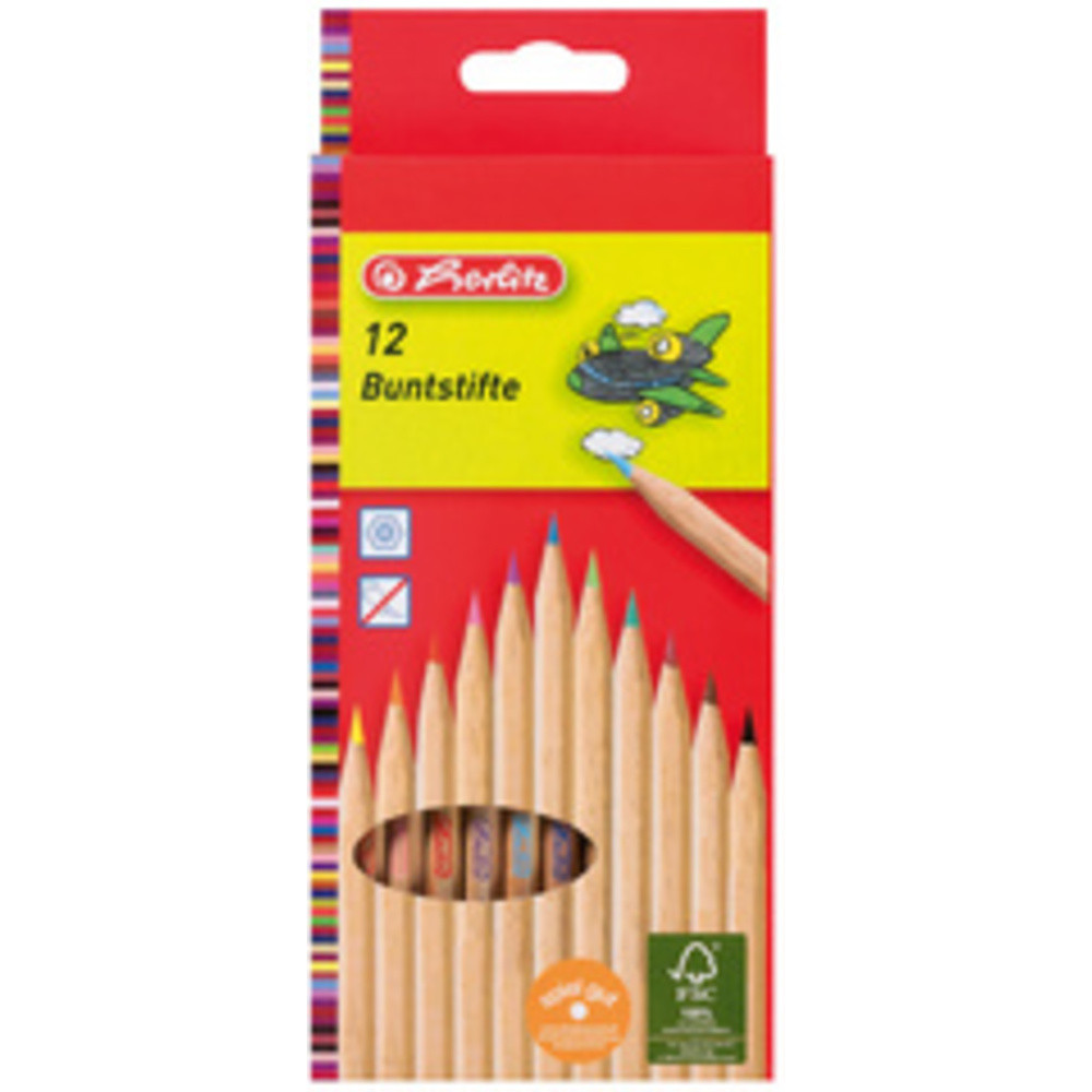 Herlitz Crayons de couleur hexagonaux nature Boîte de 12 crayons suspendus 12x - vue 2