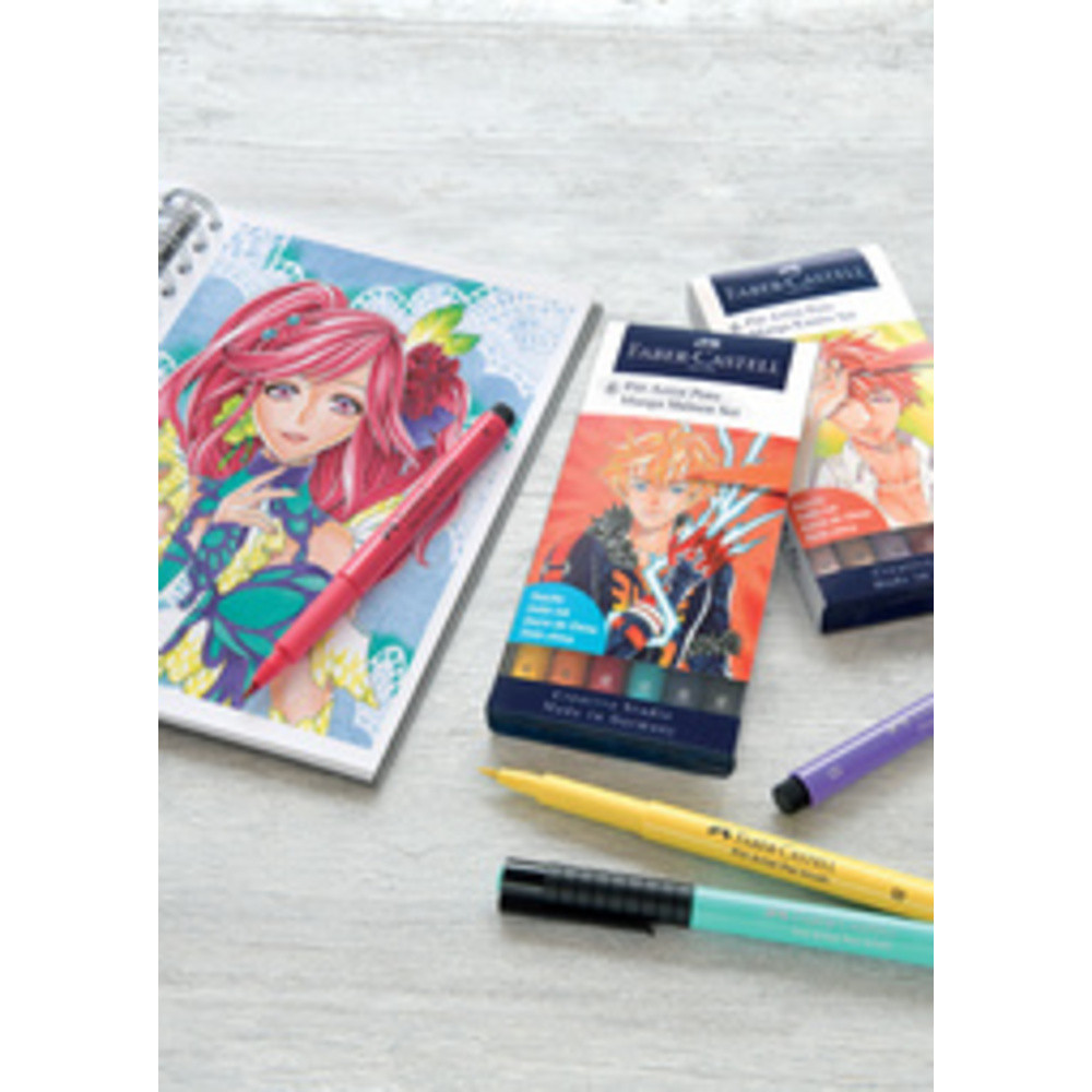 Feutre PITT artist pen Manga Shônen, étui de 6
