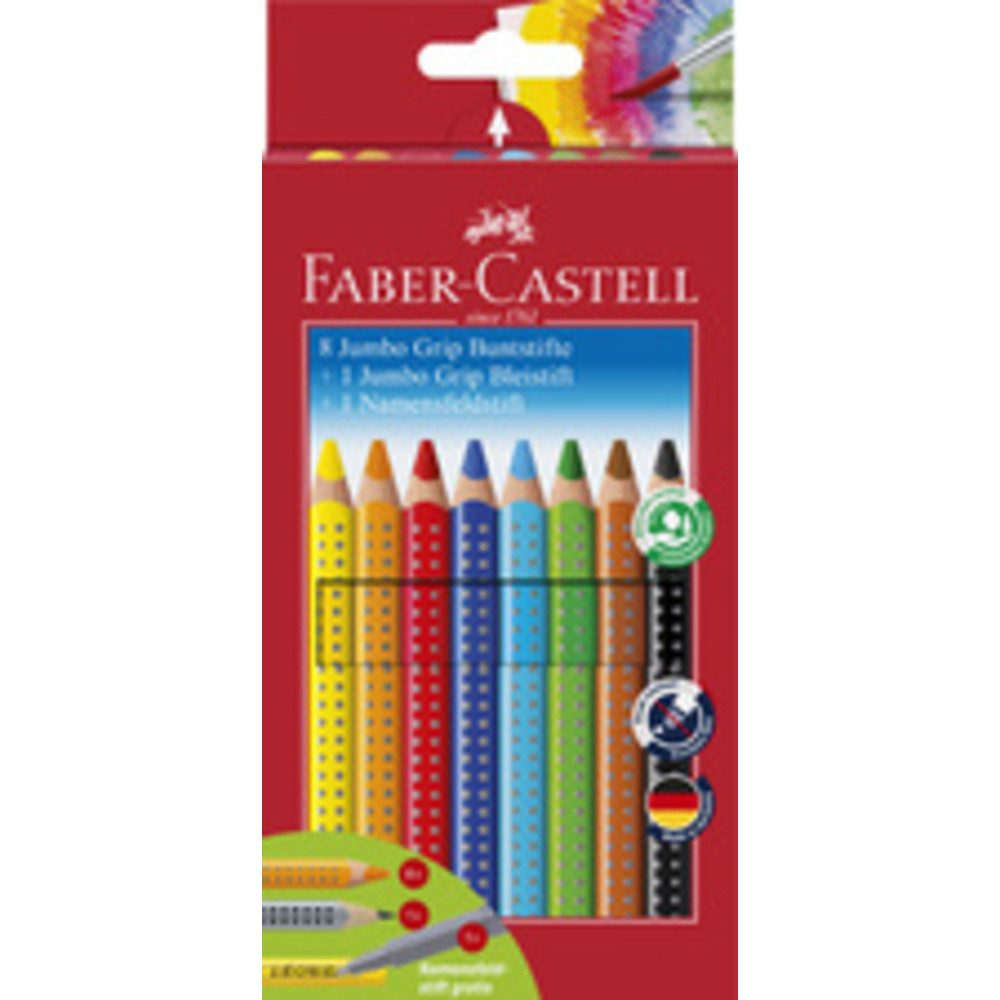 FABER-CASTELL Crayons de couleur Jumbo GRIP, tui promo