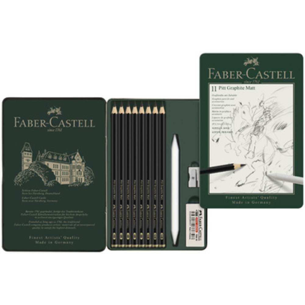 Kit PITT GRAPHITE Matt, étui de 11 pièces