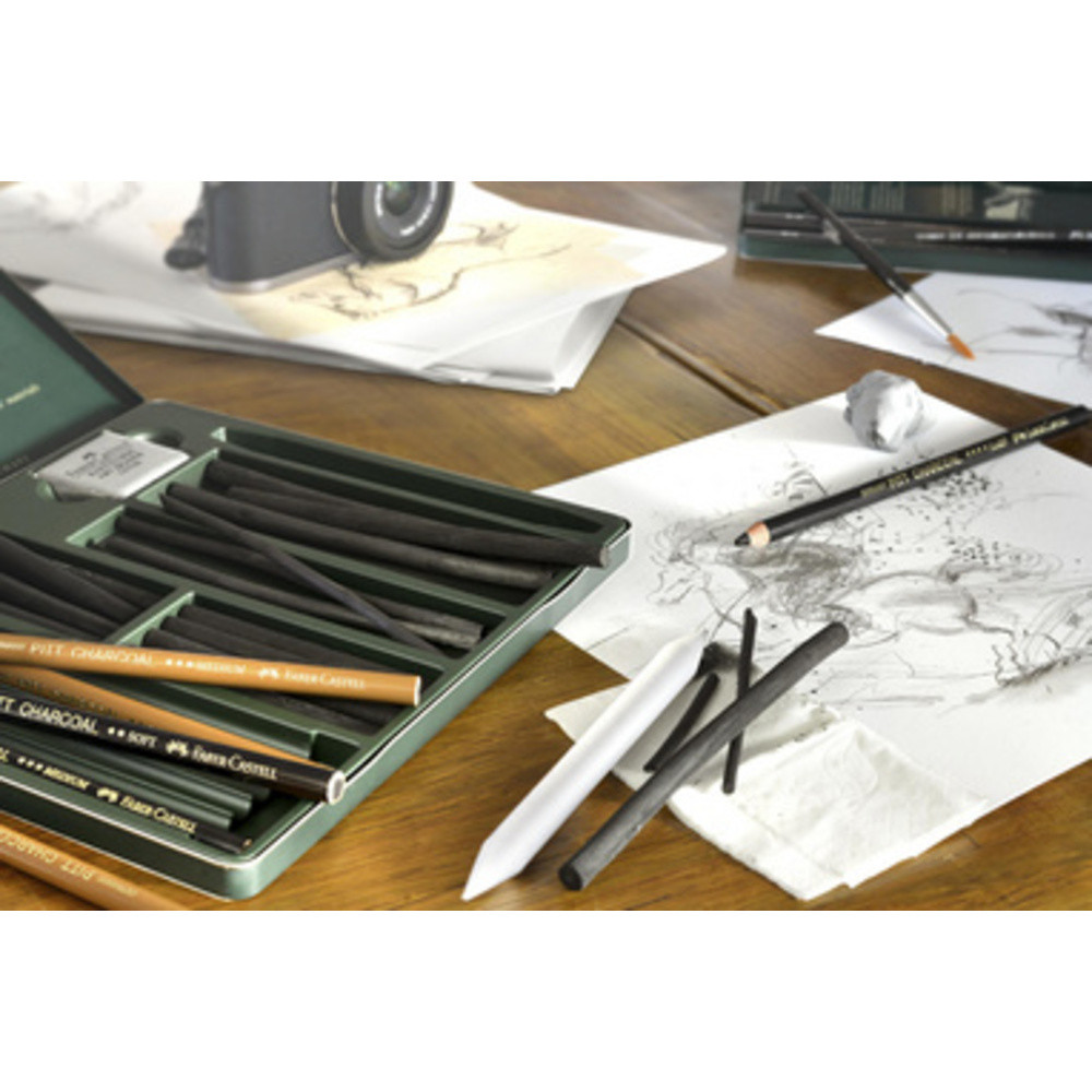 Set de fusains PITT CHARCOAL, boîte de 24