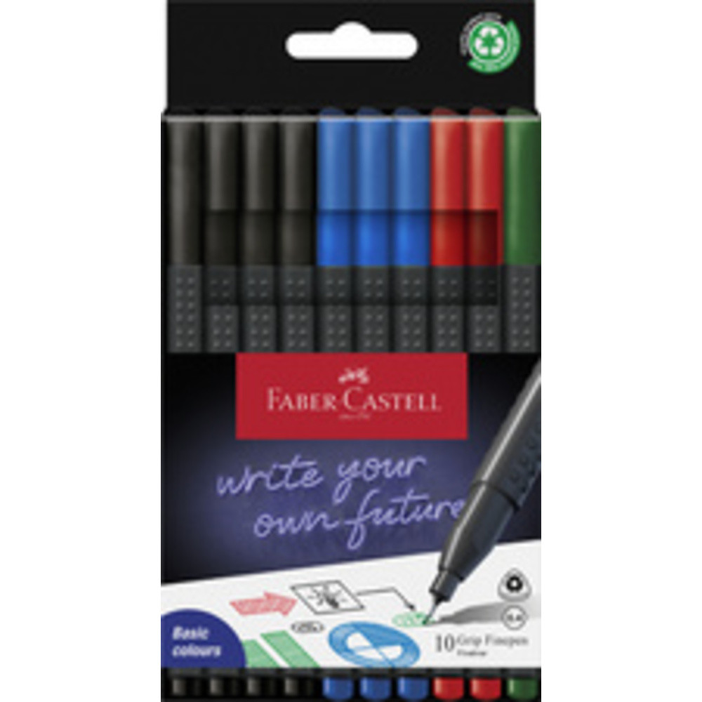 Stylo Faber Castell Feutre Finepen Grip pochette 10x Office 10x - vue 2