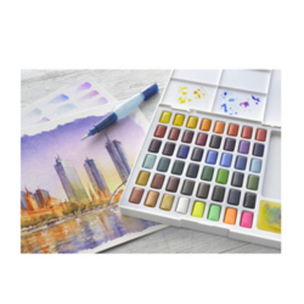 Peinture aquarelle en godets, étui de 12