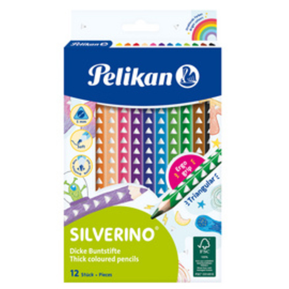 Pelikan Crayons de couleur triangulaires Silverino 12x - vue 2