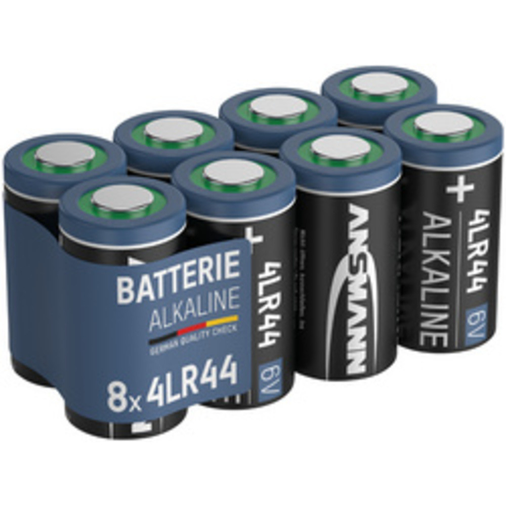 Pile alcaline 4LR44, 6 V, en lot de 8