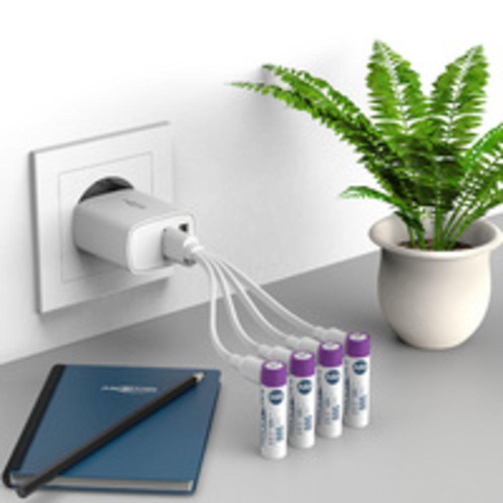 Piles Li-Ion micro AAA avec prise USB-C femelle
