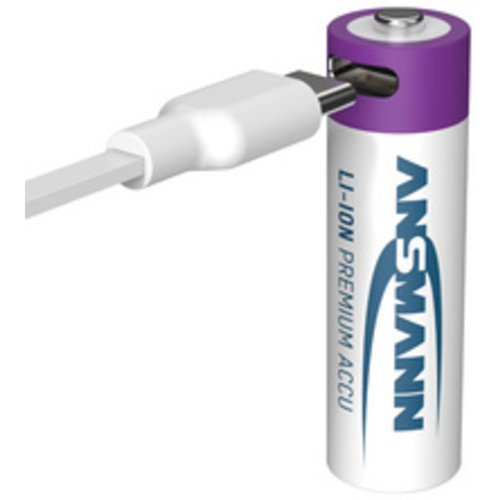 Piles Li-Ion mignon AA avec prise USB-C femelle