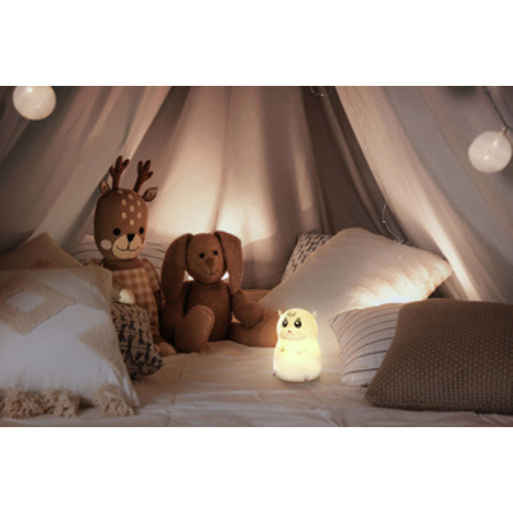 Veilleuse en silicone Hamster Lilli, blanc