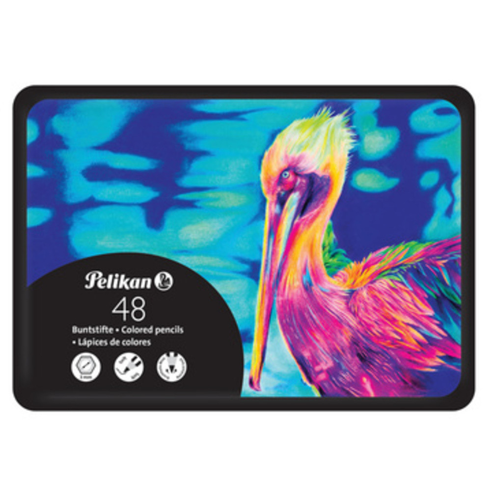 PELIKAN Crayon de couleur Premium, étui métal de 48