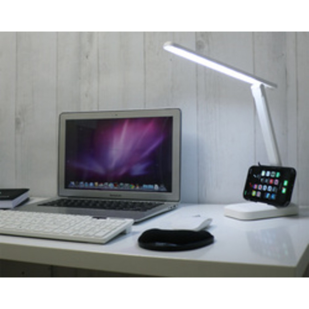 Lampe de bureau à LED et batterie KAPA, pied, blanc