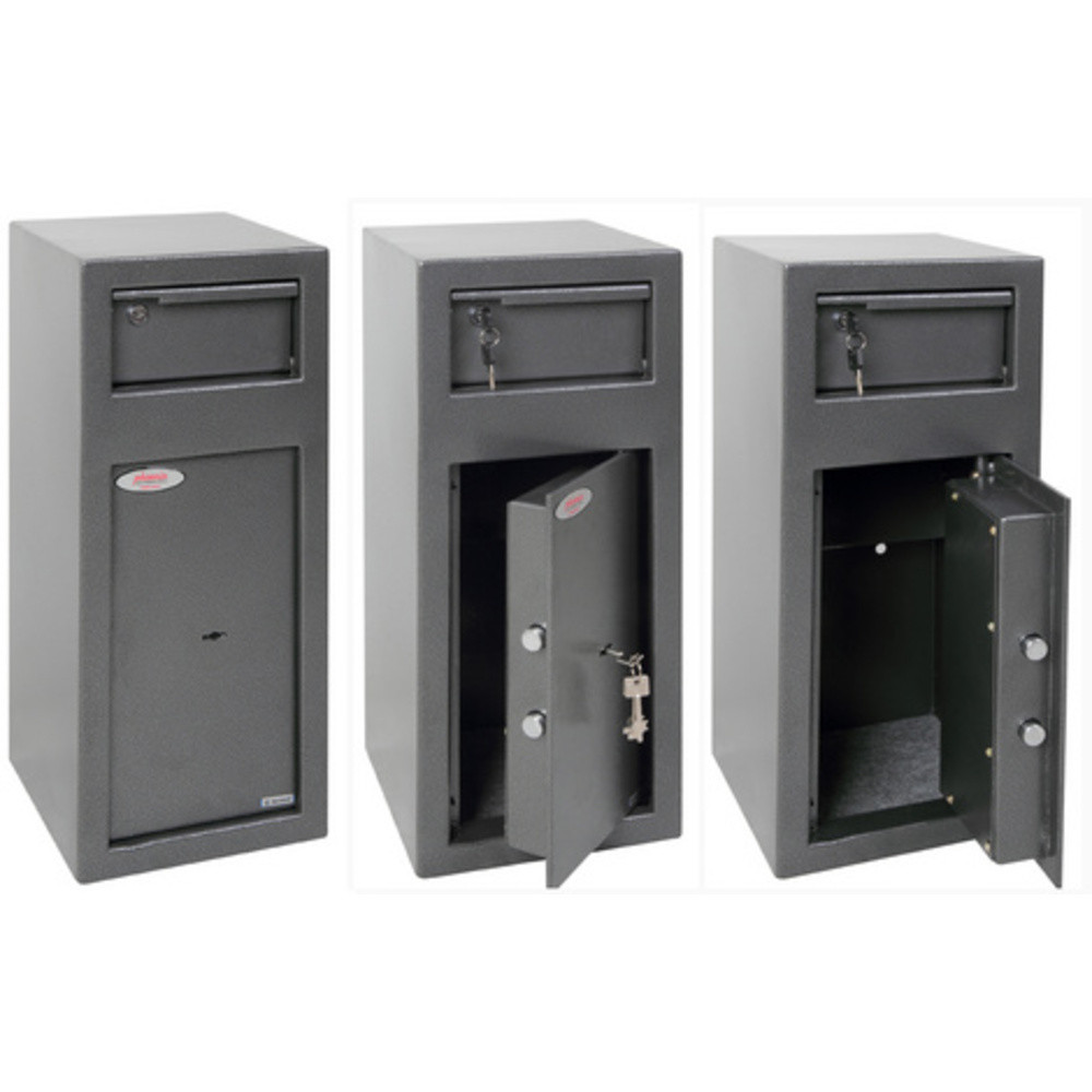 Coffre-fort de dépôt SS0992K, gris graphite