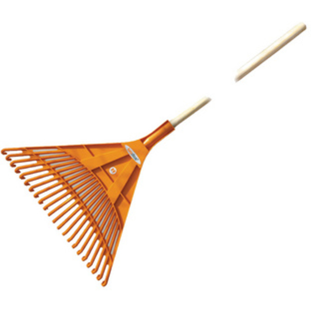 BRADAS Balai à feuilles Quick Fit, manche en bois, 22 dents