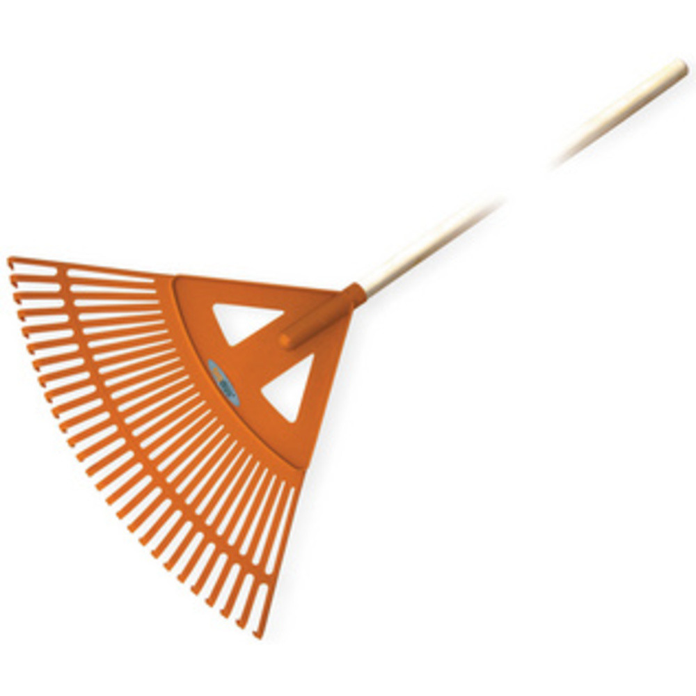 BRADAS Balai à feuilles Quick Fit, manche en bois, 27 dents