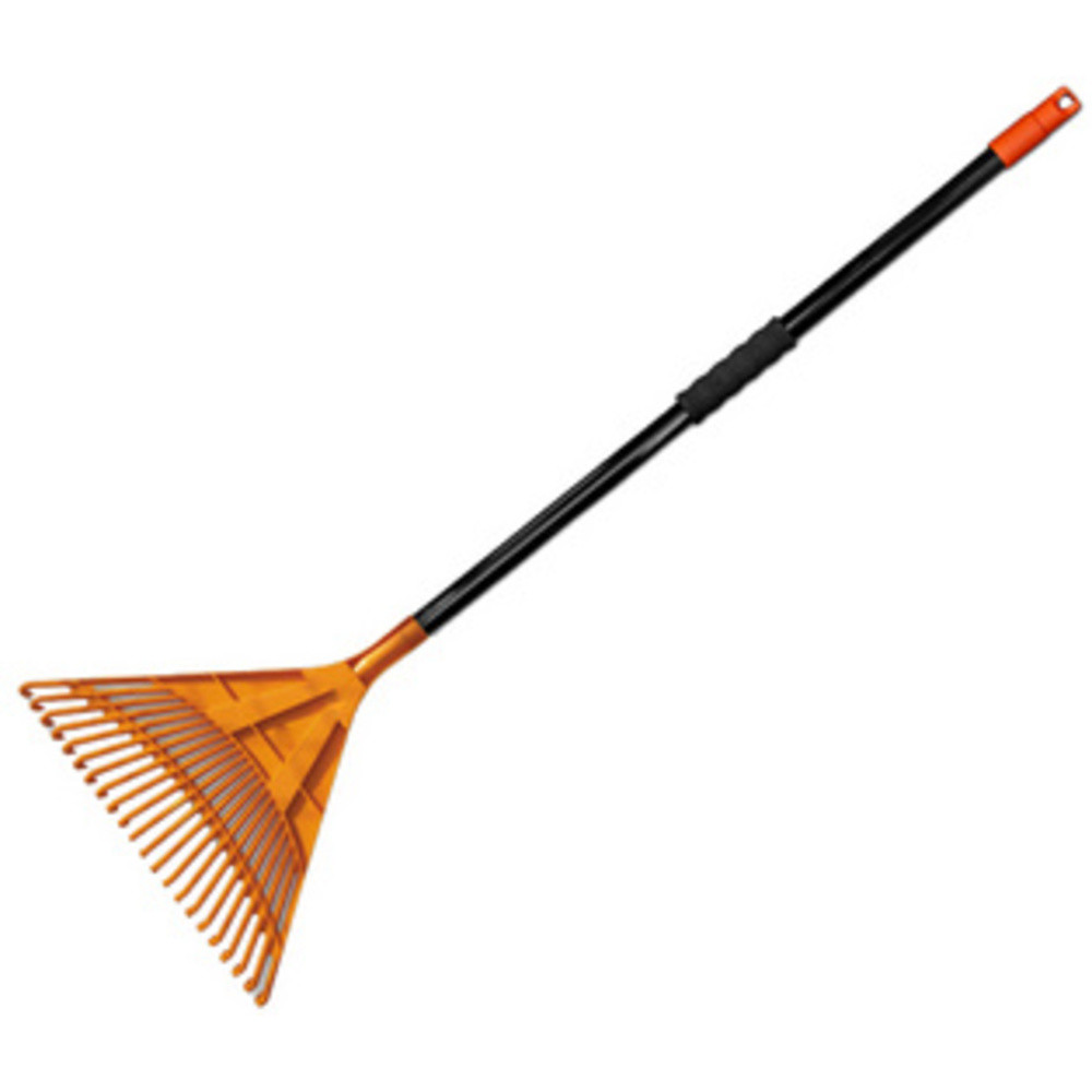 BRADAS Balai  feuilles avec manche mtallique, 22 dents