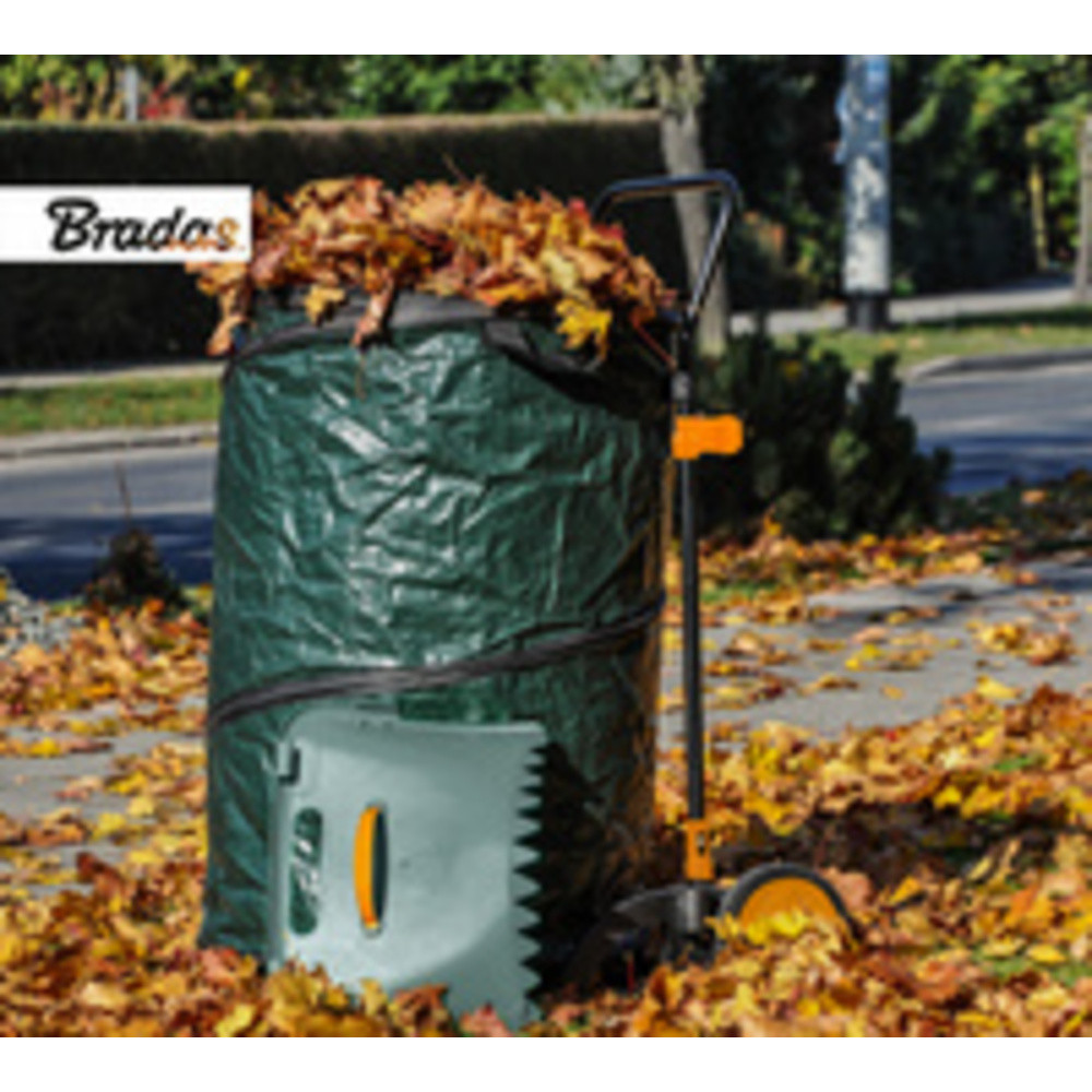 BRADAS Chariot ramasse-feuilles multibin, pliable,160 litres