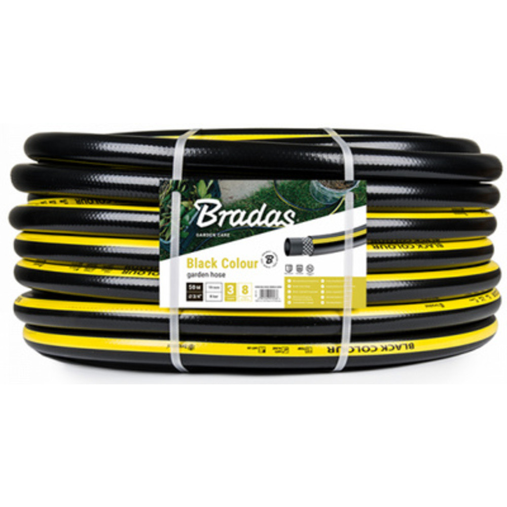 BRADAS Tuyau d'arrosage BLACK COLOUR, 3/4', noir/jaune, 50 m