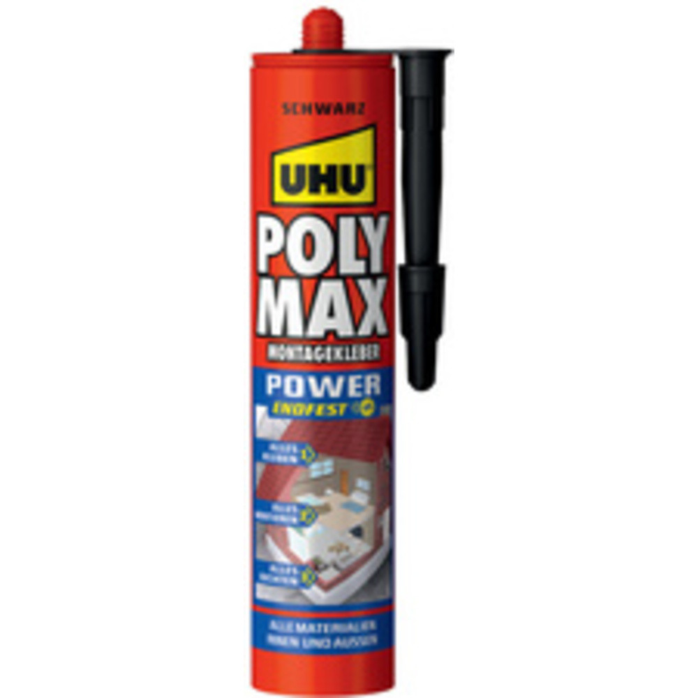 Colle de montage POLYMAX POWER prise rapide, 425 g, noir