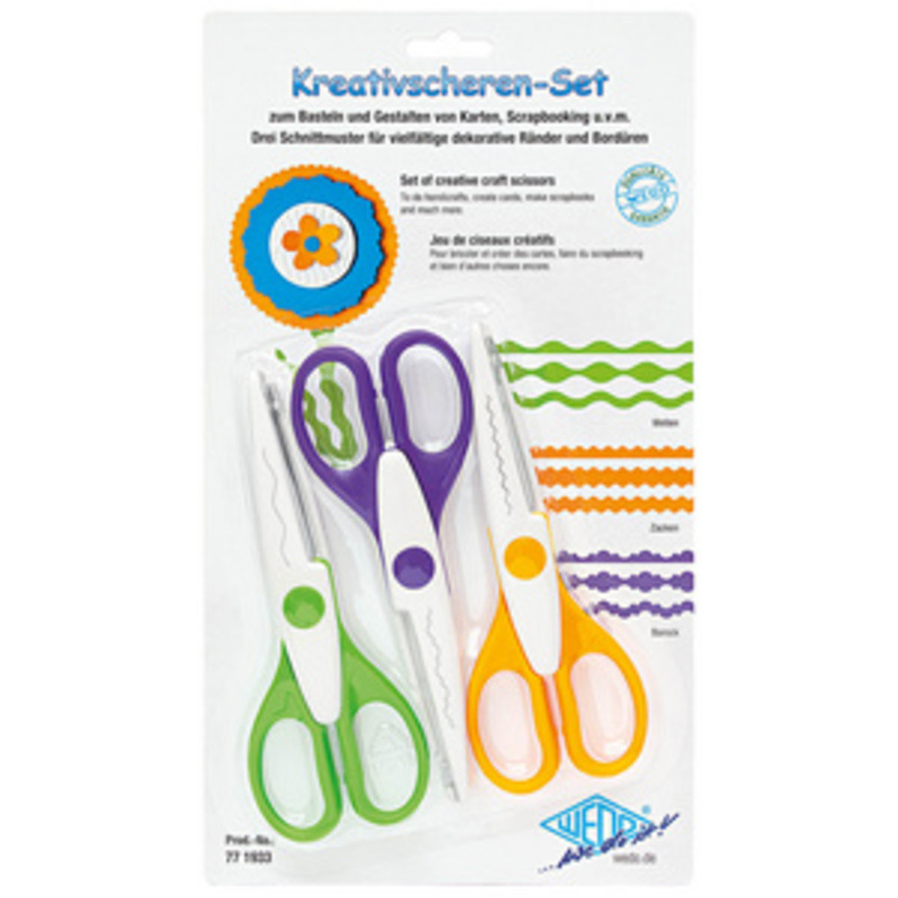 WEDO Set de ciseaux cranteurs, set de 3, assorti