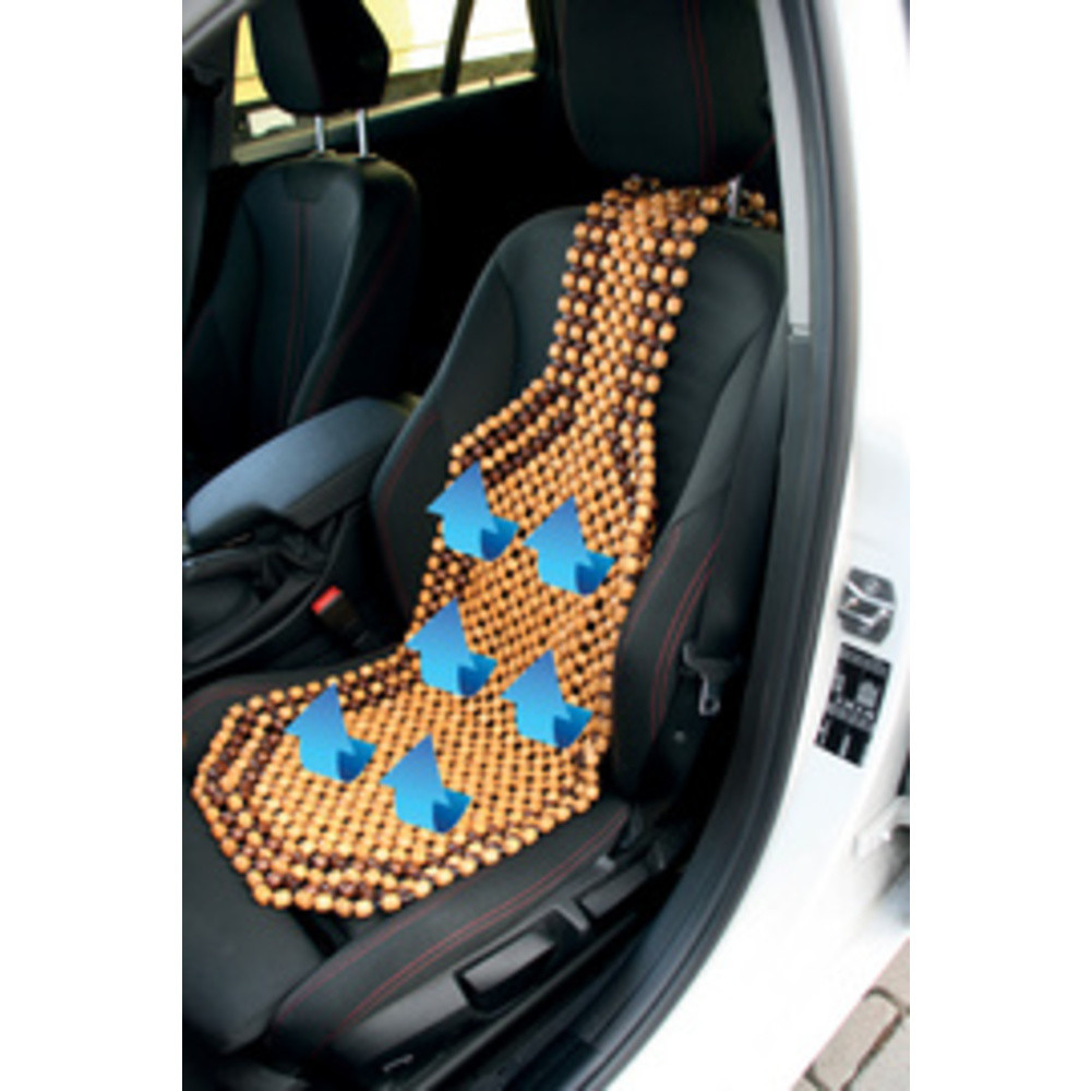 IWH Couvre-siège de voiture en billes de bois, beige