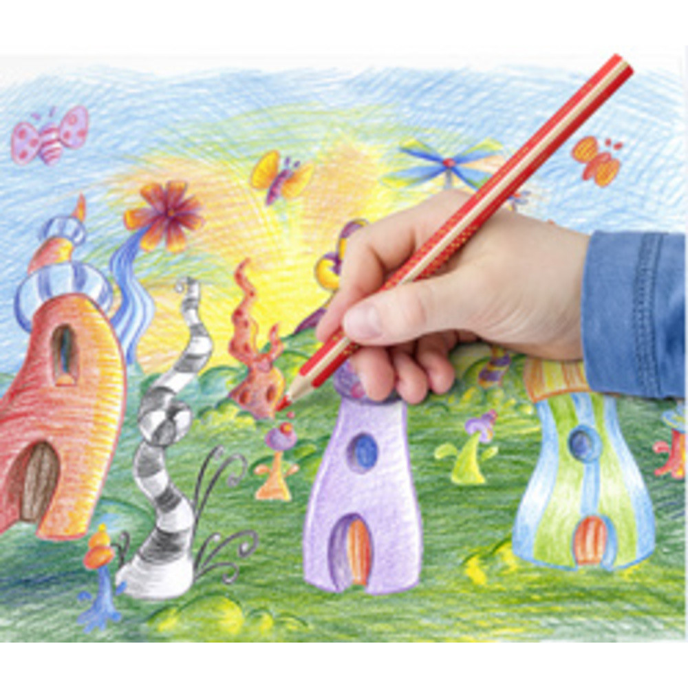 STAEDTLER Noris Jumbo Crayons De Couleur Épais Conçus Pour Les Enfants Système Anti Casse Pack Bonus Avec 12 Crayons Aux Couleurs Vives Et Un Taille Crayon 128 Nc12P1 - vue 2