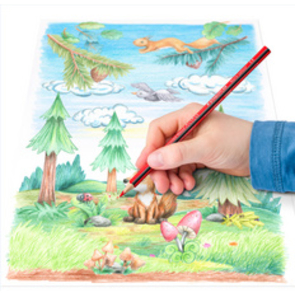 STAEDTLER Crayons de Couleur Noris Colour 187 C12P1 résistance à la Rupture Accrue Forme Triangulaire Design Attrayant Surface Souple Ergonomique Matériau Wopex Lot de 16 Crayons Brillants - vue 10