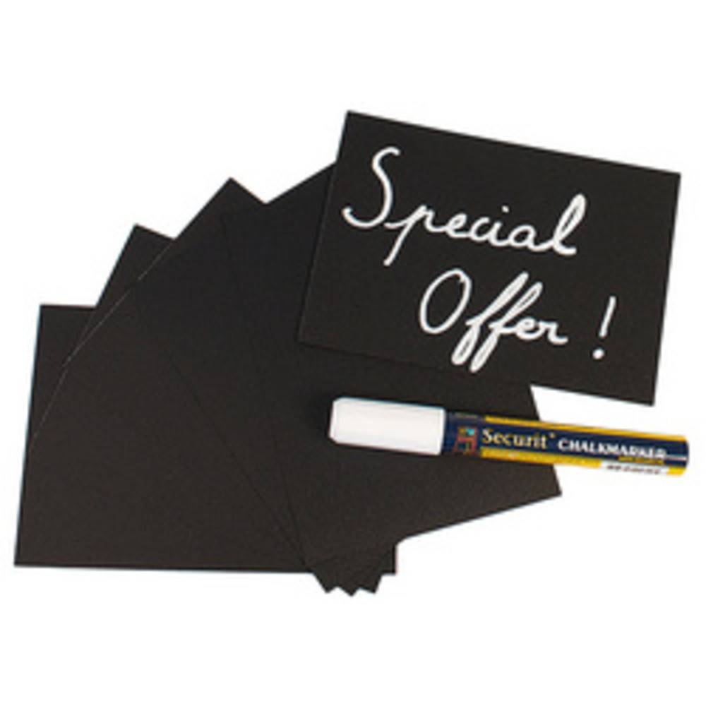 SECURIT Ardoise A8, noir, kit de 20