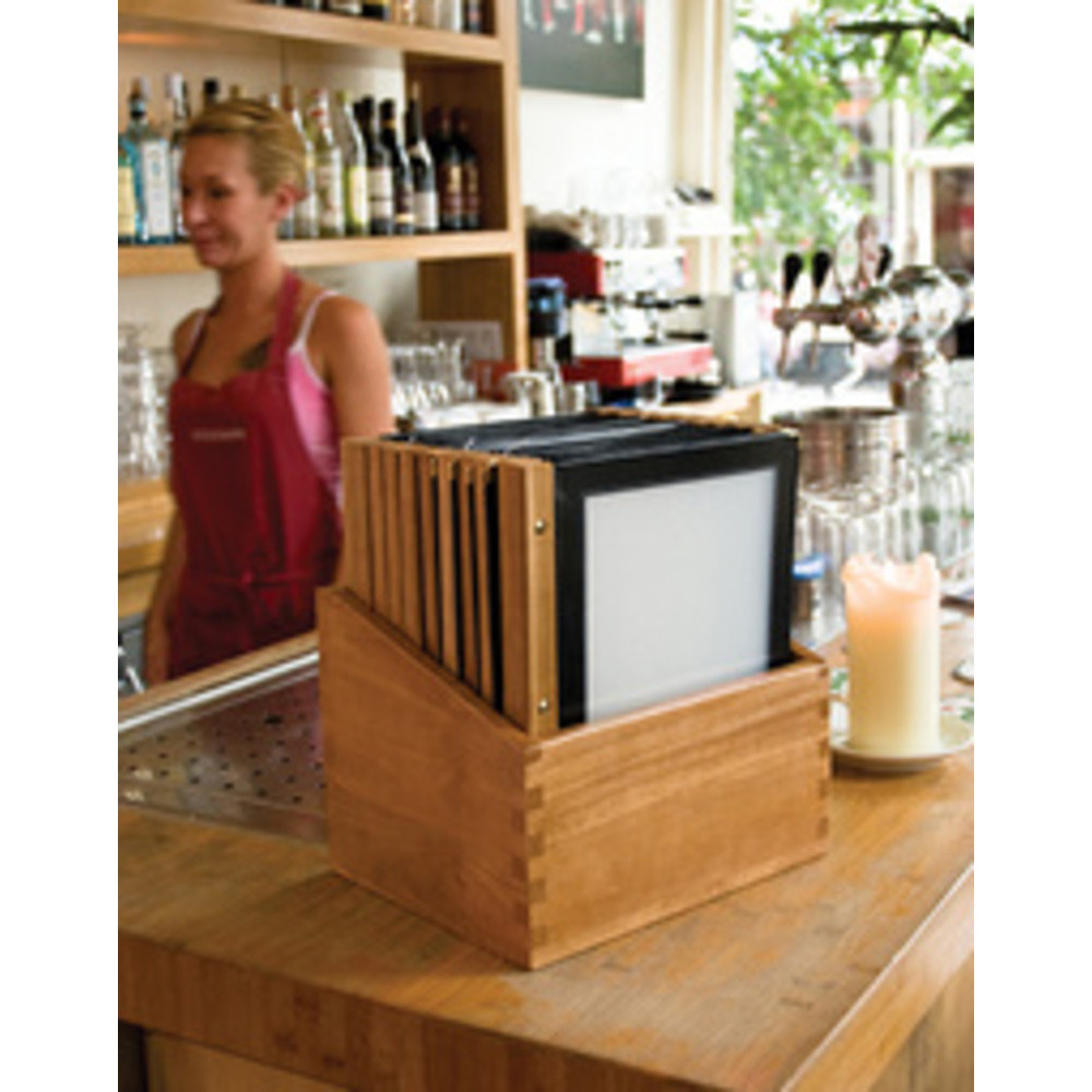 SECURIT Protège-menus WOOD, A4, dans une boîte de 20, noir