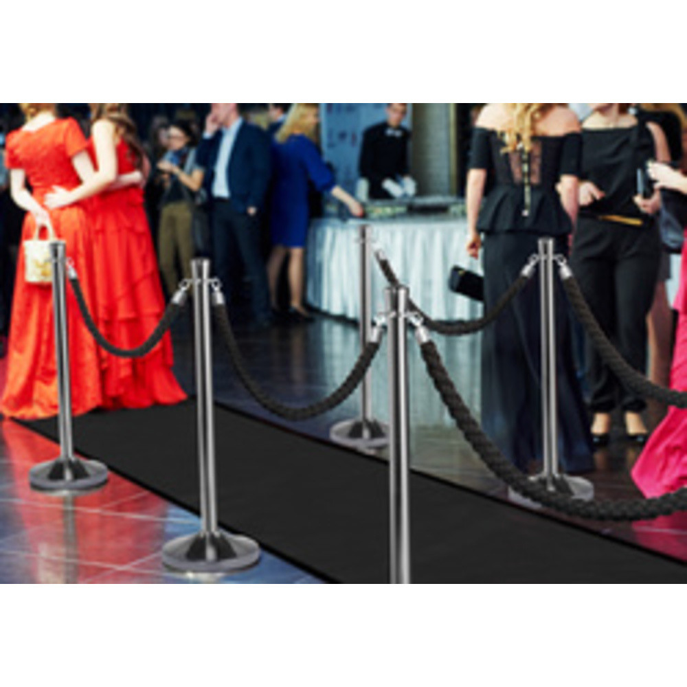 SECURIT Set de 2 poteaux d'accueil CLASSIC, chrome