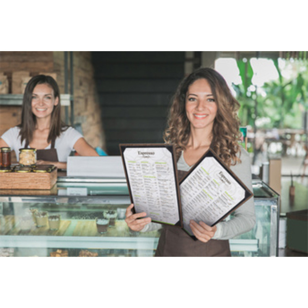 SECURIT Porte-menu WALNUT Album, A4