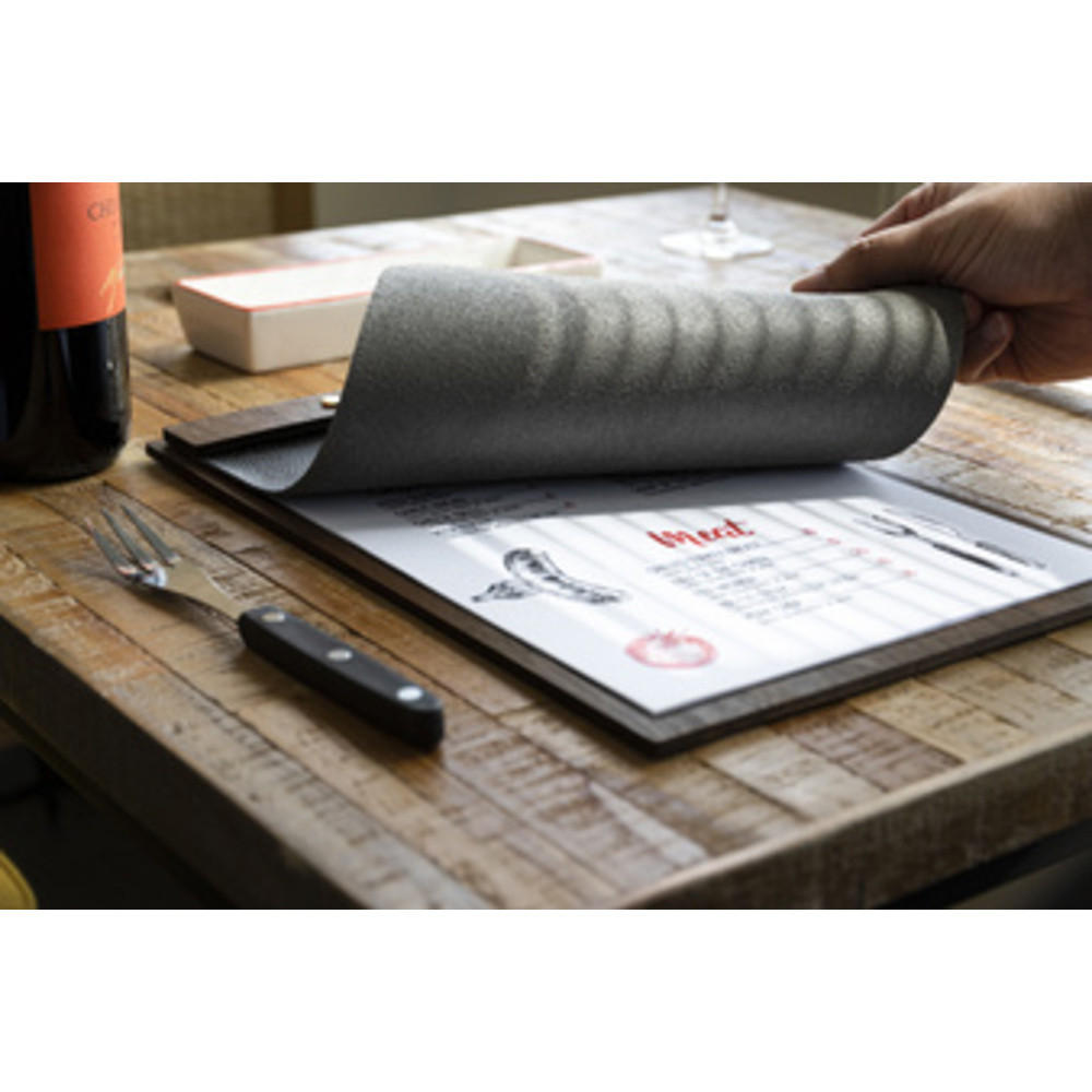 SECURIT Porte-menu 'Walnut Leather', A4