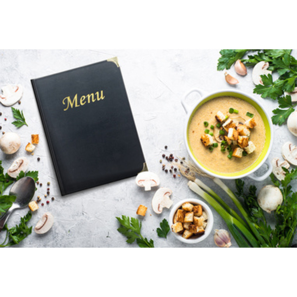 SECURIT Protège-menus BASIC dans une boîte de 10, bordeaux