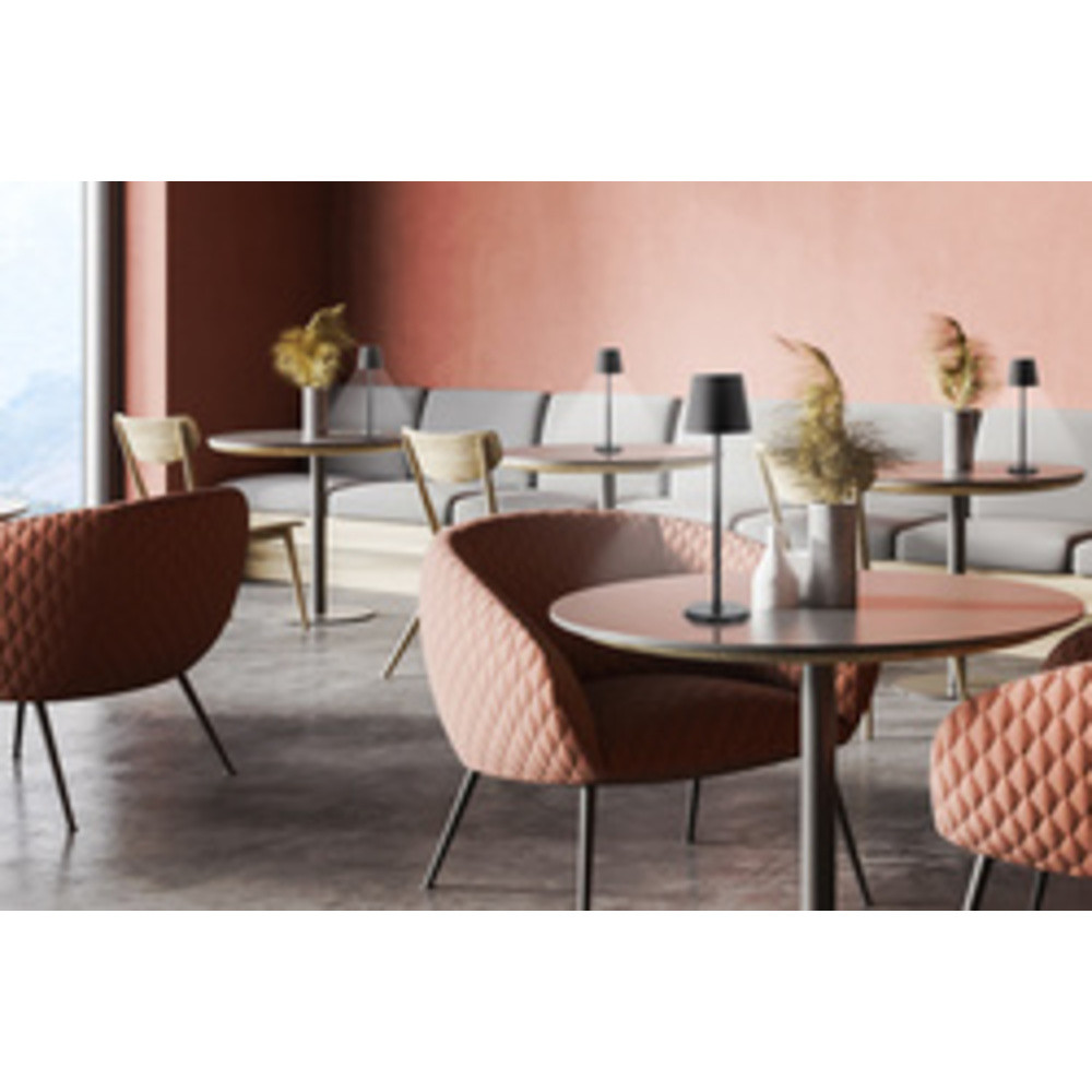 SECURIT Lampe de table à LED sans fil FELINE, noir