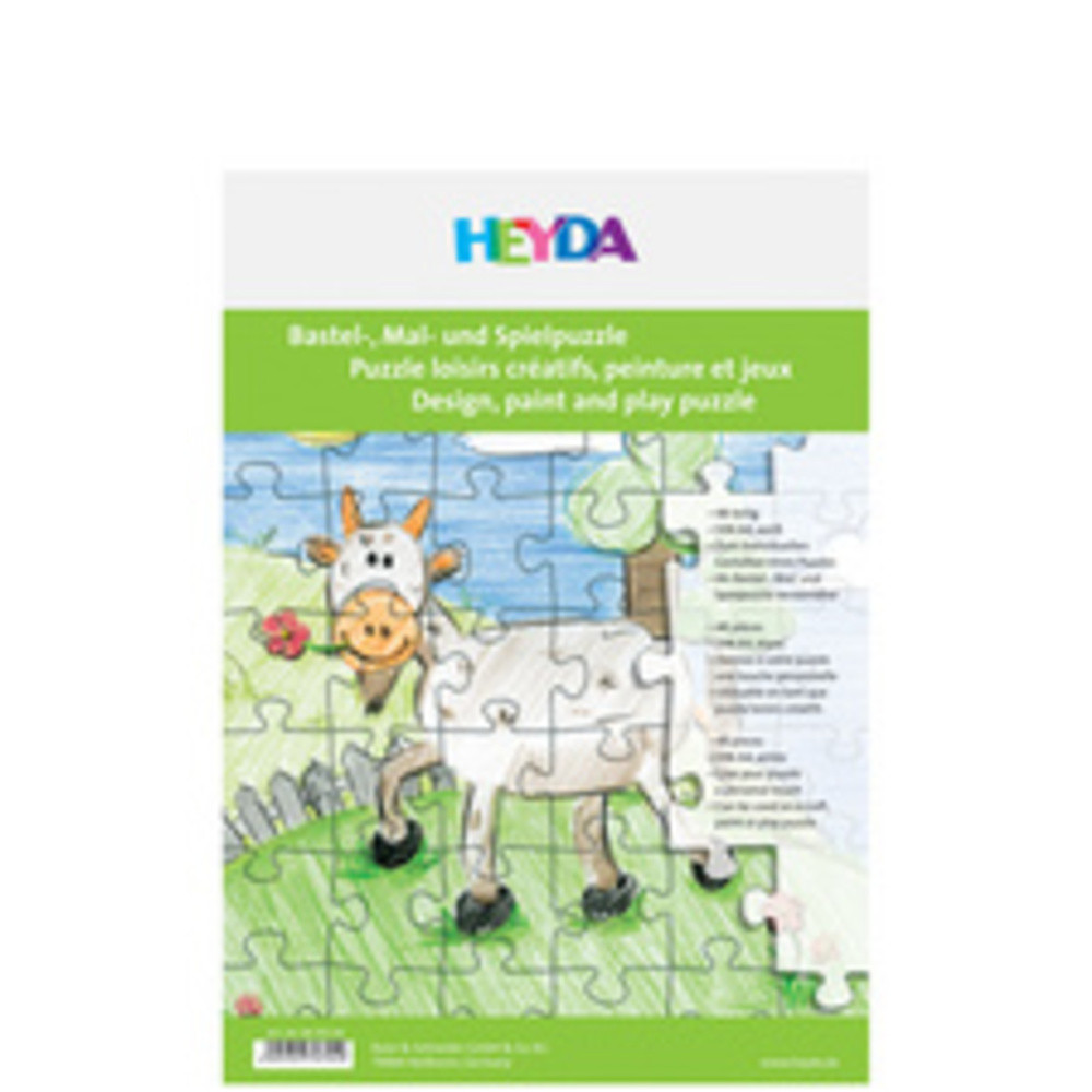 HEYDA Puzzle vierge, 12 pices, 350 x 500 mm, blanc