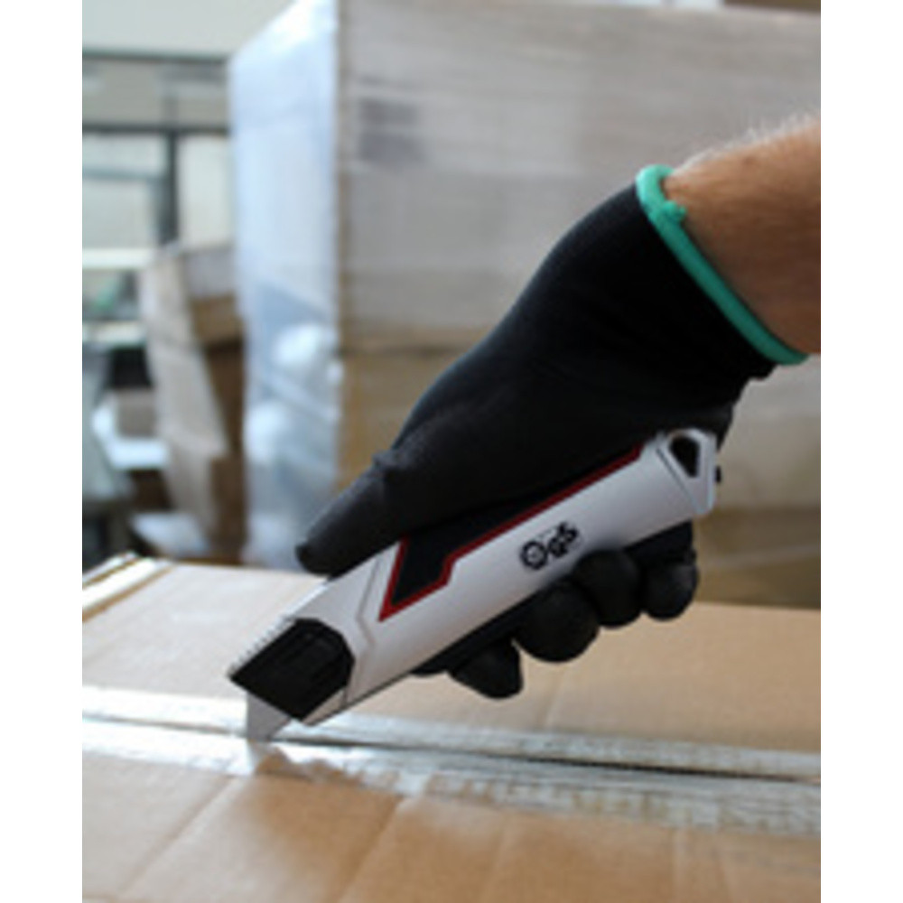 Cutter de sécurité PLUS 837, lame: 19 mm, noir/argent