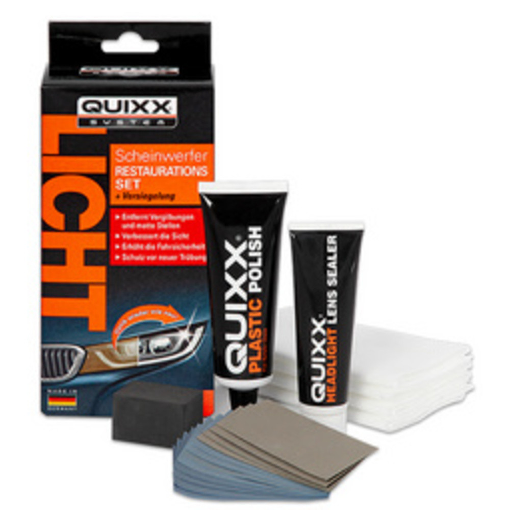 QUIXX Kit de restauration pour phares de voiture, 19 pièces