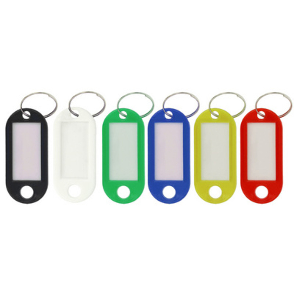WESTCOTT Porte-cl avec anneau, pack de 100, bleu fonc