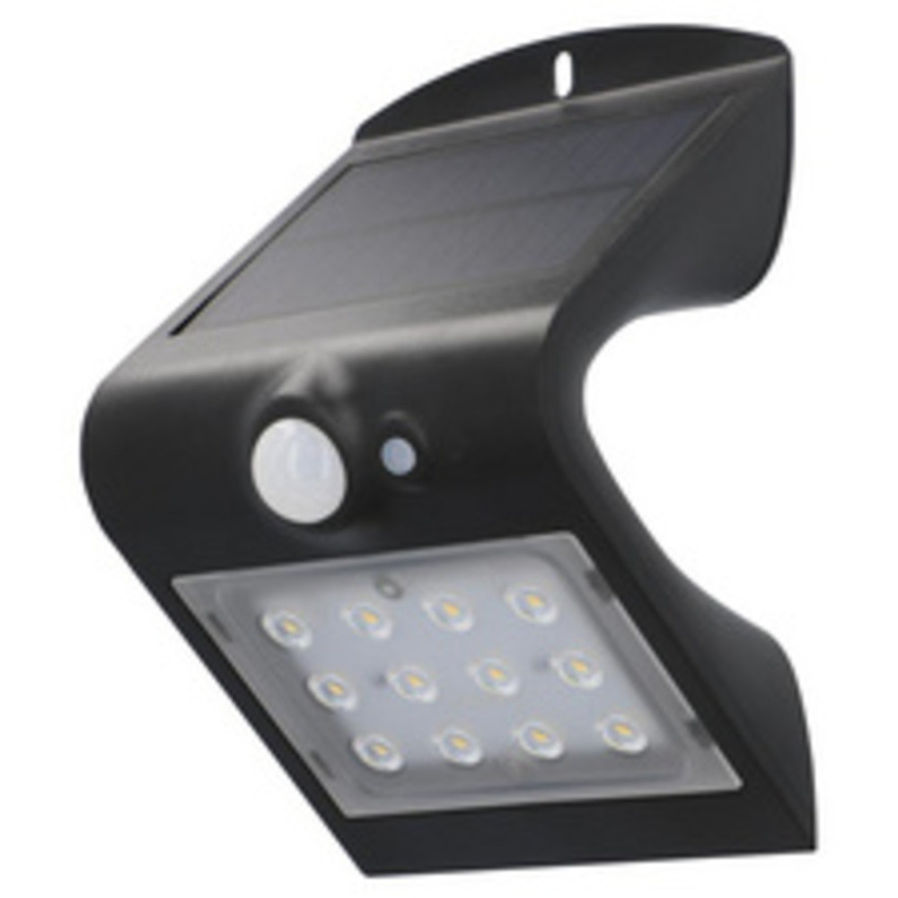 UNITEC ELEKTRO UNITEC Lampe solaire murale LED à détecteur de présence,noir