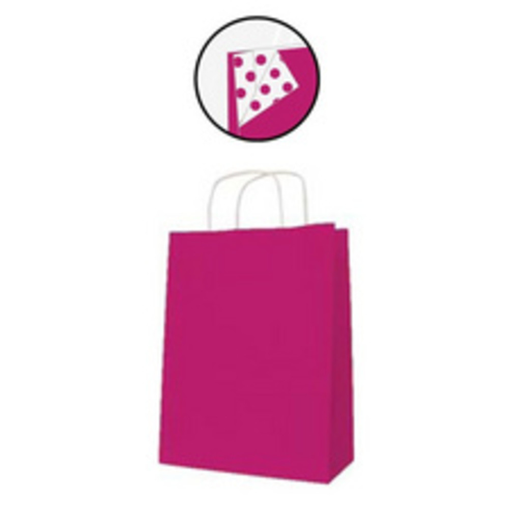 APLI Sac en papier, kraft, moyen, fuchsia
