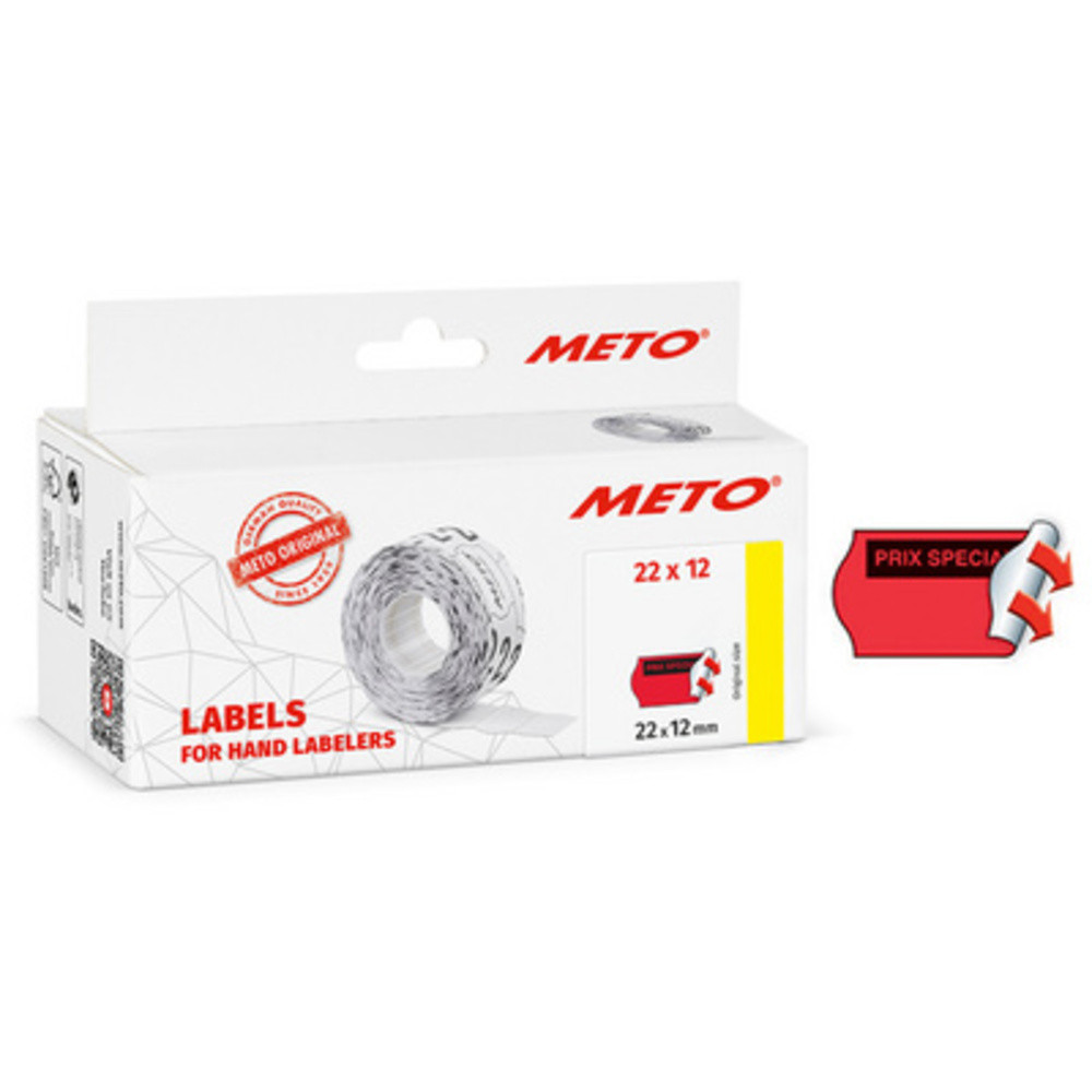 METO tiquette pr-imprime pour tiqueteuse, 22 x 12 mm
