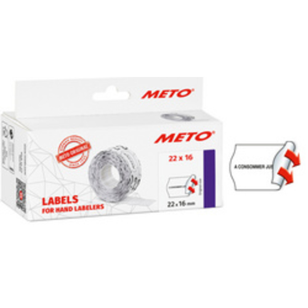 METO tiquette pr-imprime pour tiqueteuse, 22 x 16 mm