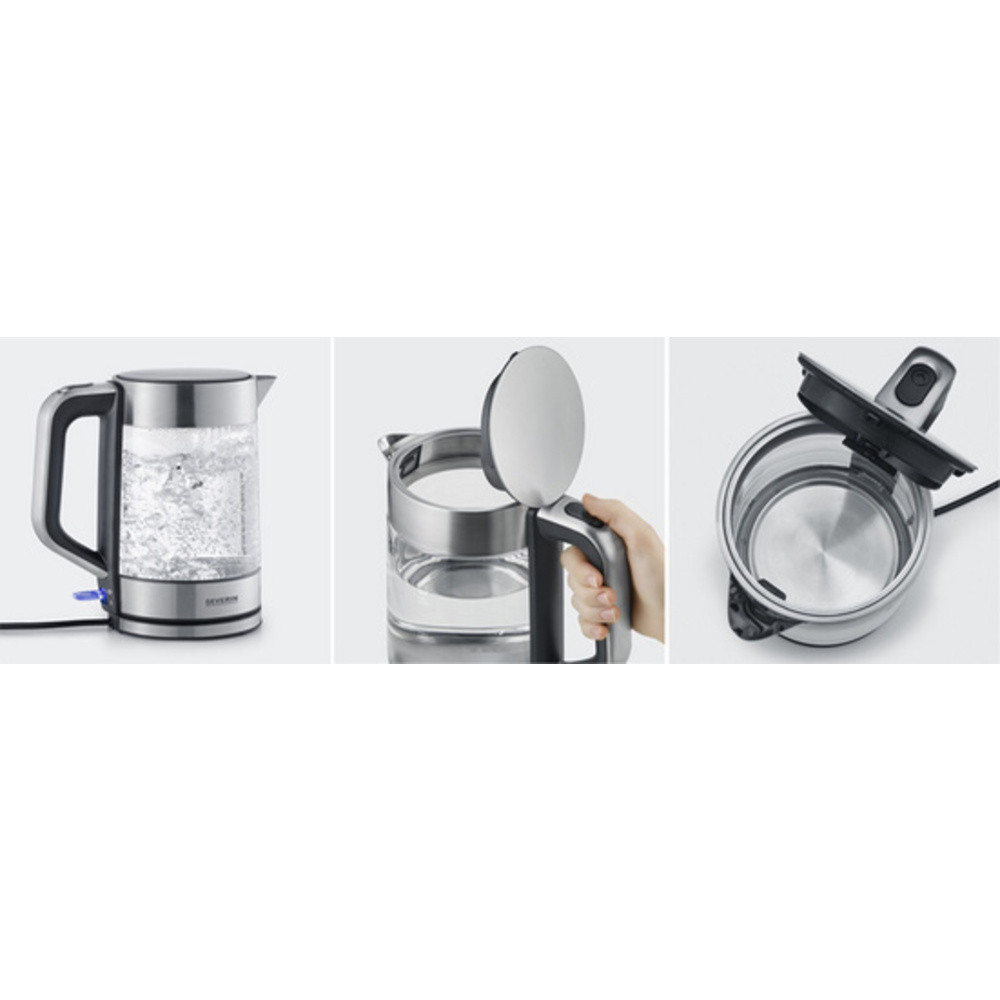 Severin WK 3420 Bouilloire Eau 1.7 L 2200W Verre/Acier Inoxydable